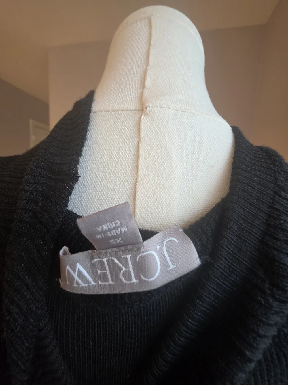 J. Crew Black Ruffle Turtleneck Sweater